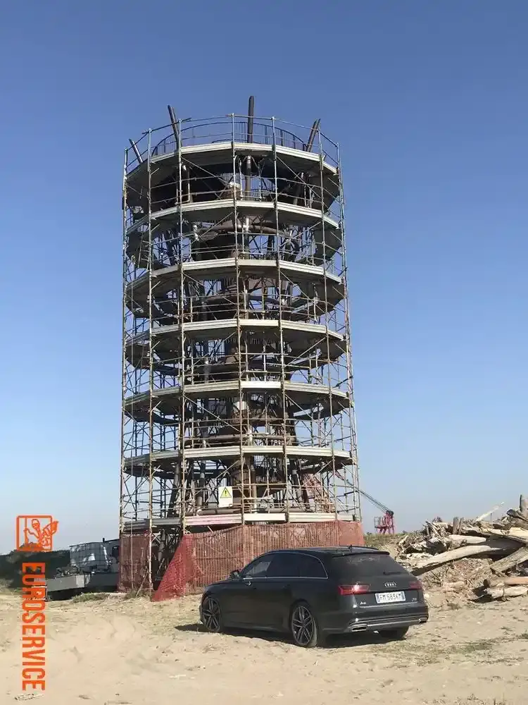 Manutenzione della torre osservatorio alla foce dell'Adige – fase di cantiere 2